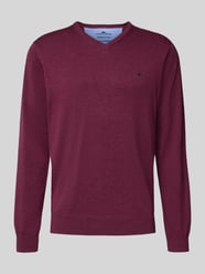 Gebreide pullover met logodetail van Fynch-Hatton Bordeaux - 12