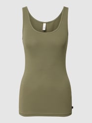 Tanktop met labeldetail, model 'Basic' van QS Groen - 30