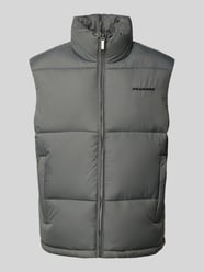 Bodywarmer met opstaande kraag, model 'LANDIN' van Pegador Grijs / zwart - 9