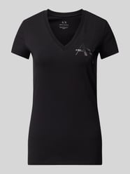 T-Shirt mit Label-Print von ARMANI EXCHANGE Schwarz - 23