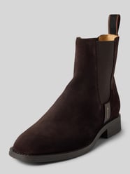 Chelsea boots van leer met labeldetail, model 'Fayy' van Gant - 42