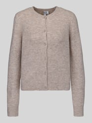 Regular Fit Strickjacke mit Woll-Anteil Modell 'MALOU' von PIECES Beige - 38