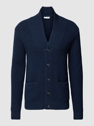 Strickjacke mit Stehkragen Modell 'LAND' von Selected Homme Blau - 31