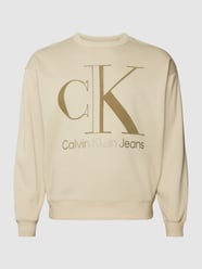PLUS SIZE Sweatshirt mit Label-Applikation Modell 'Shine' von Calvin Klein Jeans Plus Beige - 29
