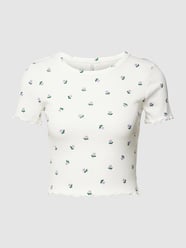 T-Shirt mit floralem Allover-Muster Modell 'FENJA' von Only Weiß - 34