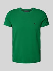 T-shirt o kroju slim fit z okrągłym dekoltem od Tommy Hilfiger Zielony - 41