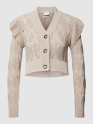 Umstands-Strickjacke mit Zierbesatz von Mamalicious Beige - 42