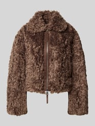 Regular Fit Teddy- / Webpelzjacke mit Umlegekragen Modell 'Amoa' von HUGO Beige - 34