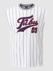 Oversized Tanktop mit Streifenmuster  von Fubu Weiß - 10