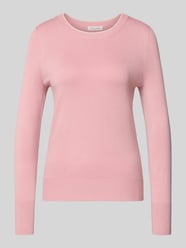 Sweter z dzianiny z prążkowanymi wykończeniami od Christian Berg Woman Fuksjowy - 20