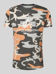 T-Shirt mit Label-Print von Alpha Industries Orange - 22