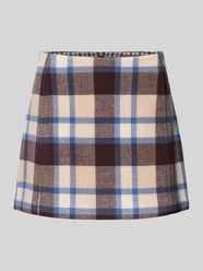 Licht uitlopende wollen rok met ruitmotief, model 'OZONO' van MAX&Co. Beige - 12