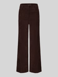 spodnie sztruksowe o kroju regular fit z zaznaczonymi kieszeniami model 'AMELIE' od CAMBIO - 5