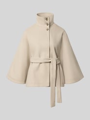Loose Fit Poncho mit Bindegurt Modell 'AIKEN' von PIECES Beige - 31