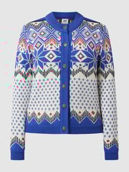Cardigan van scheerwol, model 'Vilja'  van Dale of Norway Blauw / turquoise - 47