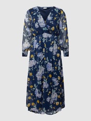 PLUS SIZE maxi-jurk met all-over bloemenmotief, model 'FALIA' van Evoked Vila Blauw / turquoise - 12