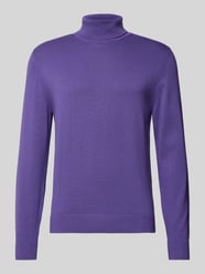 Regular Fit Rollkragenpullover aus Baumwolle mit gerippten Abschlüssen von s.Oliver RED LABEL Lila - 38