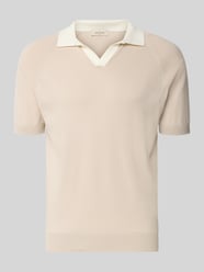 Regular Fit Poloshirt mit V-Ausschnitt von Gran Sasso Beige - 10