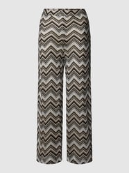 Stoffhose mit Allover-Muster von comma Schwarz - 38