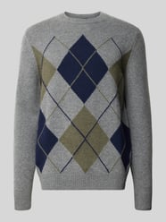 Regular Fit Strickpullover mit Karomuster von Christian Berg Men - 37