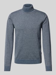 Rollkragenpullover mit Teilungsnähten von Blend Blau - 40