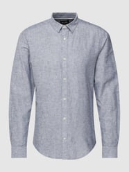 Vrijetijdsoverhemd met linnen in effen design van Only & Sons Blauw / turquoise - 22