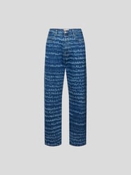 Relaxed Fit Jeans mit Allover-Logo-Print von Marni Blau - 10