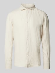 Regular fit linnen overhemd met kentkraag, model 'PAMPLONA' van MC2 Saint Barth Beige - 39