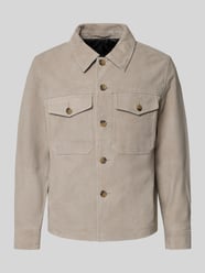 Regular fit leren jack van echt Chevreau-suède Model 'THOM' van Selected Homme Beige - 1