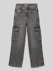 Comfort Fit Baggy Jeans mit Cargo-Taschen von s.Oliver RED LABEL Schwarz - 22