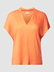 T-Shirt aus Lyocell mit V-Ausschnitt von s.Oliver BLACK LABEL Orange - 32