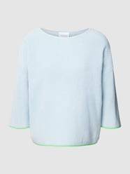 Gebreide pullover met boothals van comma Casual Identity Blauw / turquoise - 4