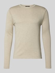 Sweter z dzianiny z prążkowanymi wykończeniami model „WALLIE” od CINQUE - 45