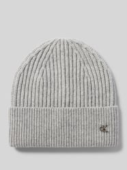 Czapka beanie z mieszanki wełny jagnięcej z aplikacją z logo od CK Calvin Klein - 4