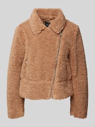 Sherpa jacket met kentkraag van Zero Bruin - 1