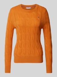 Gebreide pullover met ribboorden van Tommy Hilfiger Bruin - 18