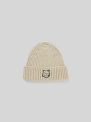 Beanie mit Label-Stitching von MAISON KITSUNE Beige - 22