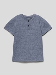 T-Shirt in melierter Optik von Tom Tailor Blau - 11