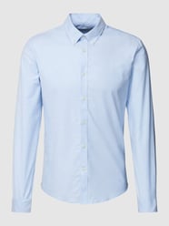 Slim Fit Freizeithemd mit Button-Down-Kragen Modell 'Oxford' von Lindbergh Blau - 32