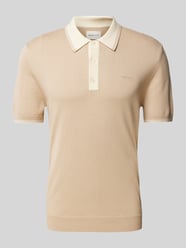 Slim Fit Poloshirt mit Label-Stitching von Gant Beige - 39