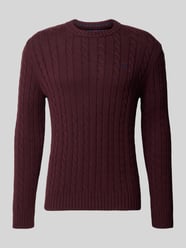Strickpullover mit Zopfmuster und Rundhalsausschnitt von Superdry Bordeaux - 26