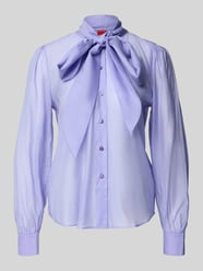 Krój regular fit bluzka z szarfą z mieszanki lyocellu model 'ELEGANT' od HUGO - 6