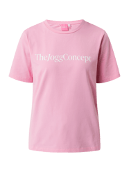 T-shirt met logo, model 'Simona' van TheJoggConcept Roze - 48