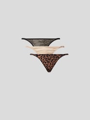 Strings mit elastischem Bund im 3er-Pack von Love Stories Grau / Schwarz - 19