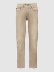 Jeans met labelpatch, model 'Lyon' van Pierre Cardin Wit - 33