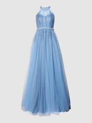 Abendkleid mit Zierbesatz von V.M. Blau - 40