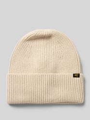 beanie met brede omslag en labeldetail van camel active - 18
