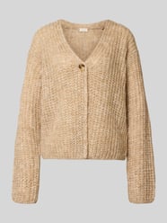 Oversized Strickjacke mit Woll-Anteil von Milano Italy Beige - 1