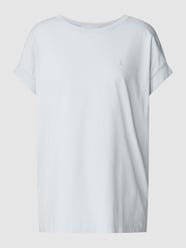 T-shirt z wyhaftowanym logo model ‘IDAARA’ od Armedangels Niebieski - 44