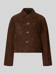 Lederjacke aus Ziegenvelours mit Eingrifftaschen von Christian Berg Woman Selection - 32